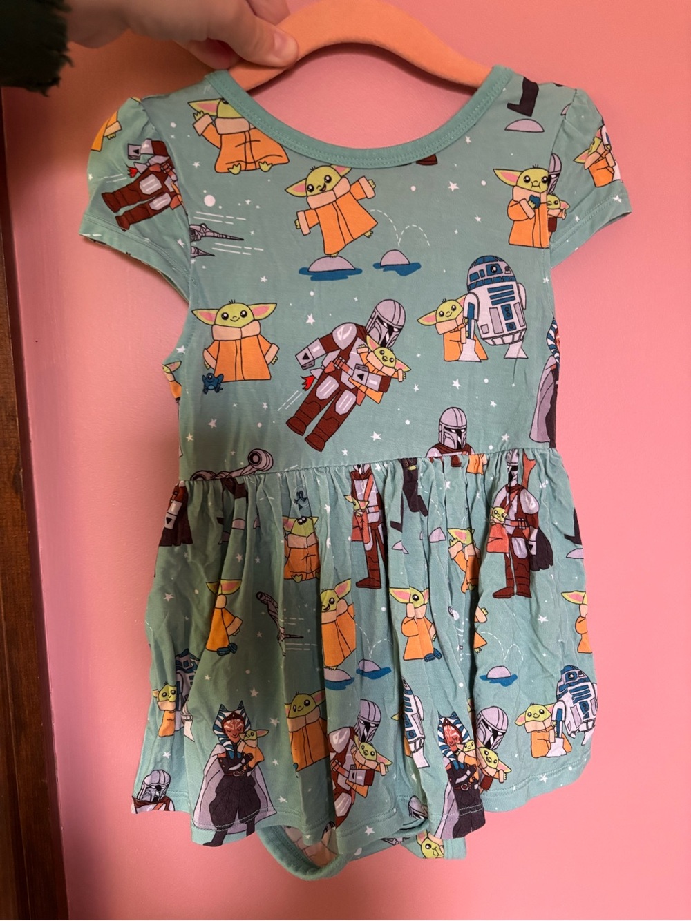 Girls' Little Sleepies Baby Yoda Print Dress
